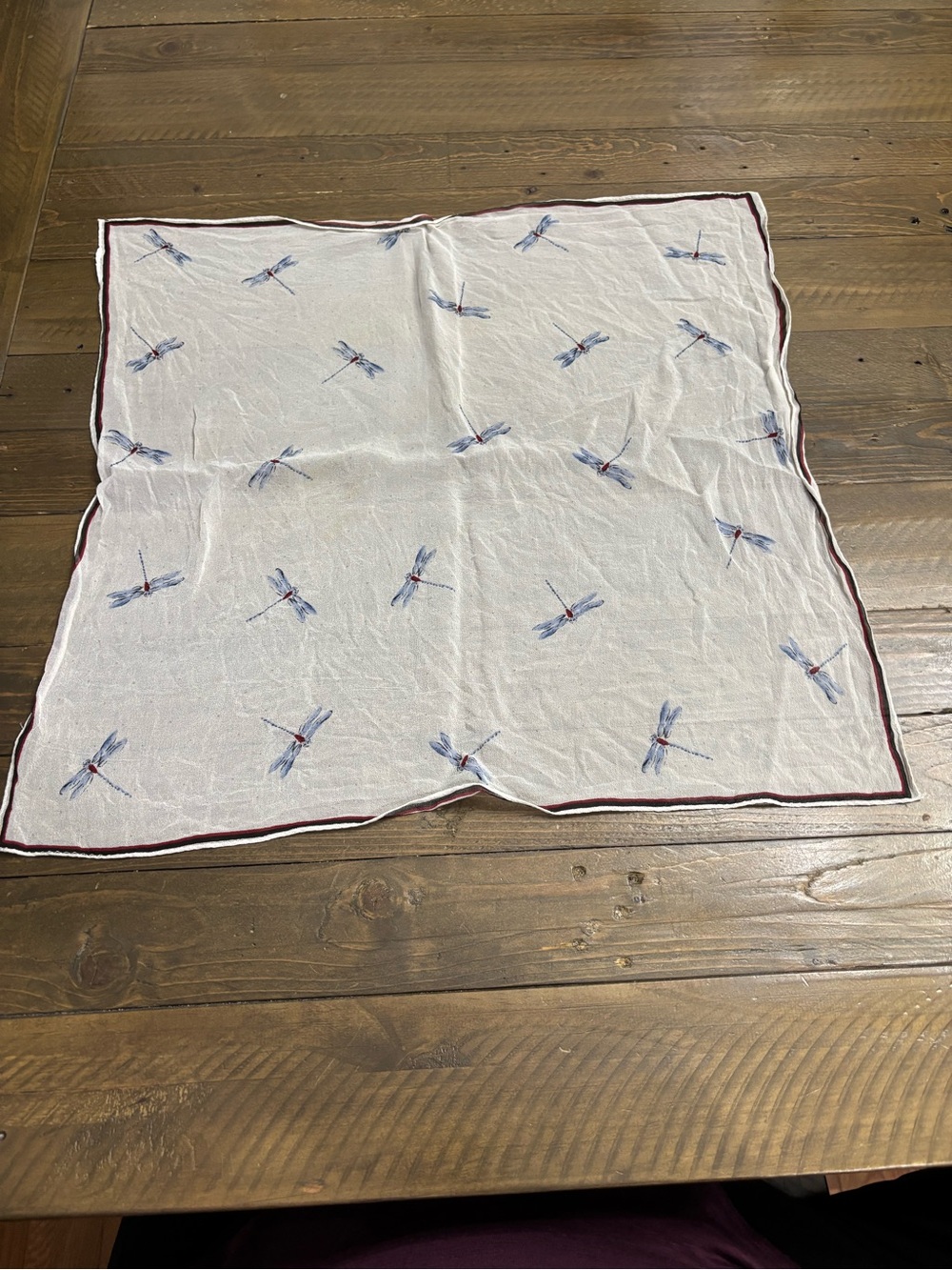 Vintage Dragonfly Print Bag Scarf